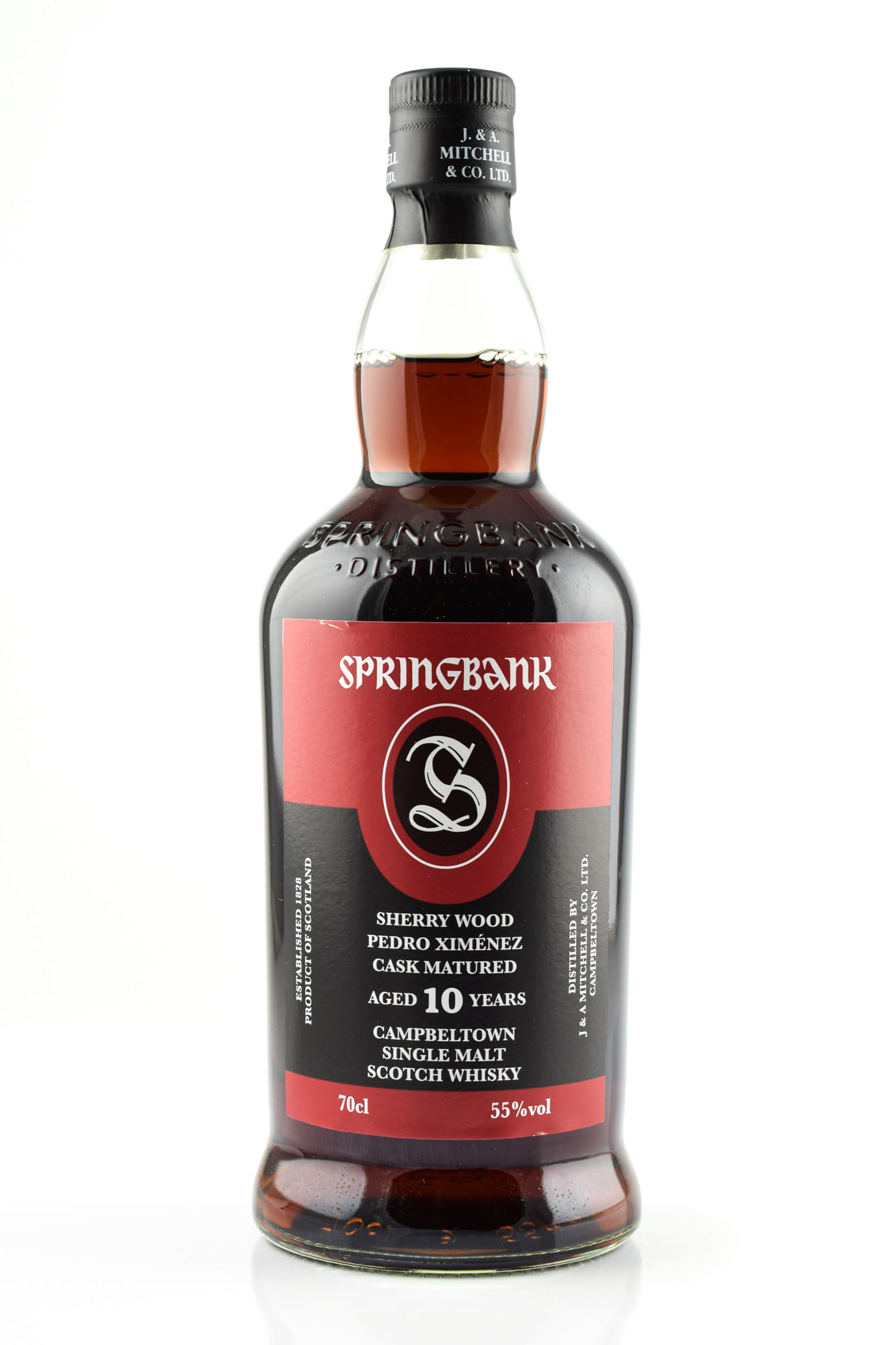 Springbank 10 year old Pedro Ximénez Sherry Wood 55%vol. 0,7l Springbank 10 year old Pedro Ximénez Sherry Wood 55%vol. 0,7l