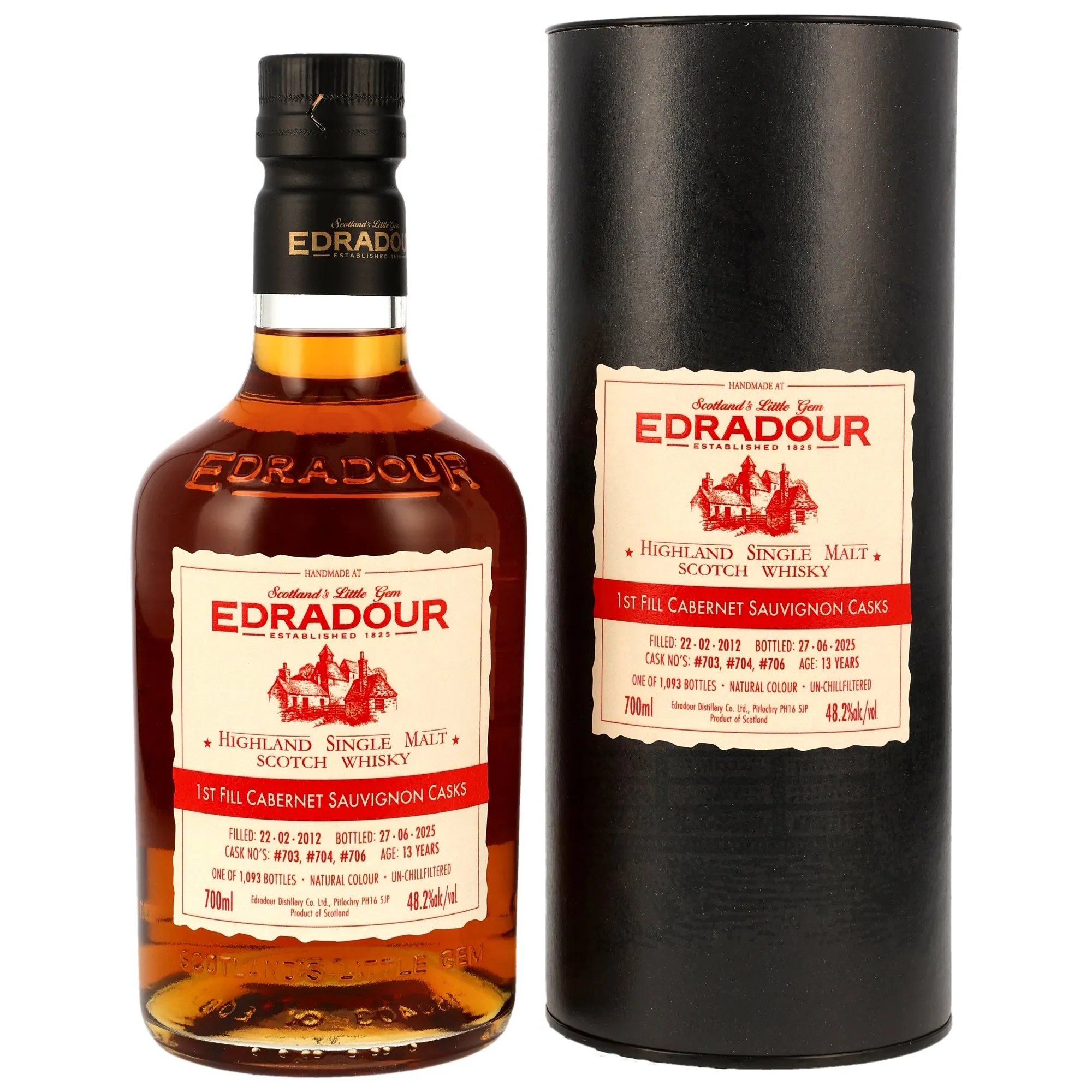 Edradour St. Michael Eppan 13 Year Old, Cabernet Sauvignon Cask, Cask #703, 704, 706, 2025, 48.2%