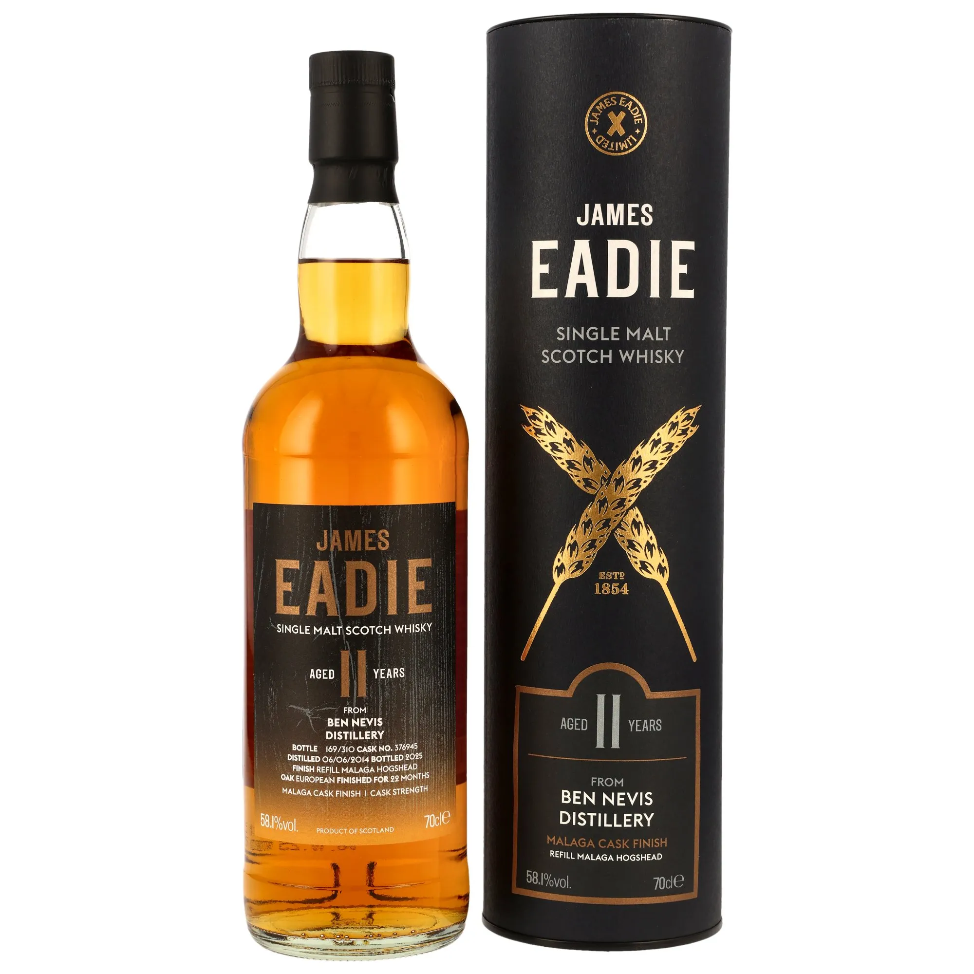 Ben Nevis 11 Year Old, Malaga Cask, Cask #376945, 2014, James Eadie, 58.1%