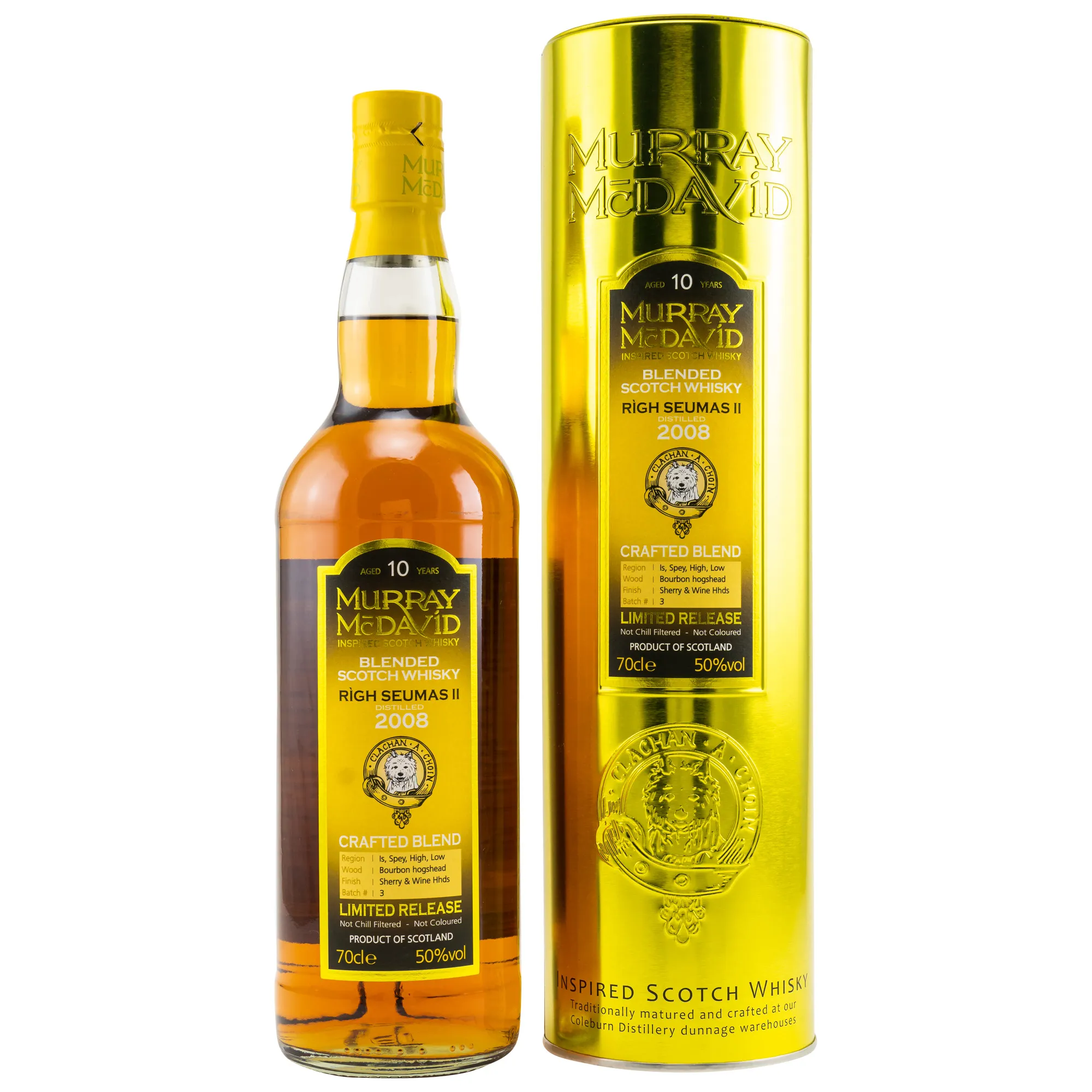 Murray McDavid Righ Seumas II - Crafted Blend 10 Year Old, Bourbon, Sherry & Wine Cask, Batch No. 3, 2008, Murray McDavid, 50%
