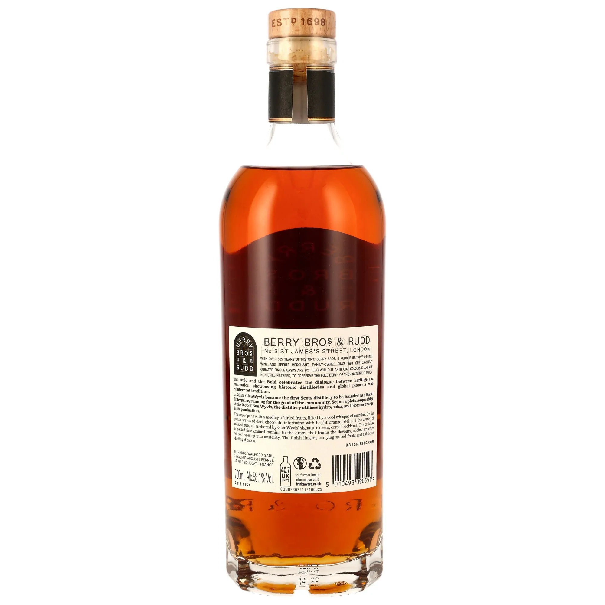 GlenWyvis 2018 - 7 Jahre - Oloroso Sherry Cask Finish #157 The Auld & The Bold (Berry Bros & Rudd)