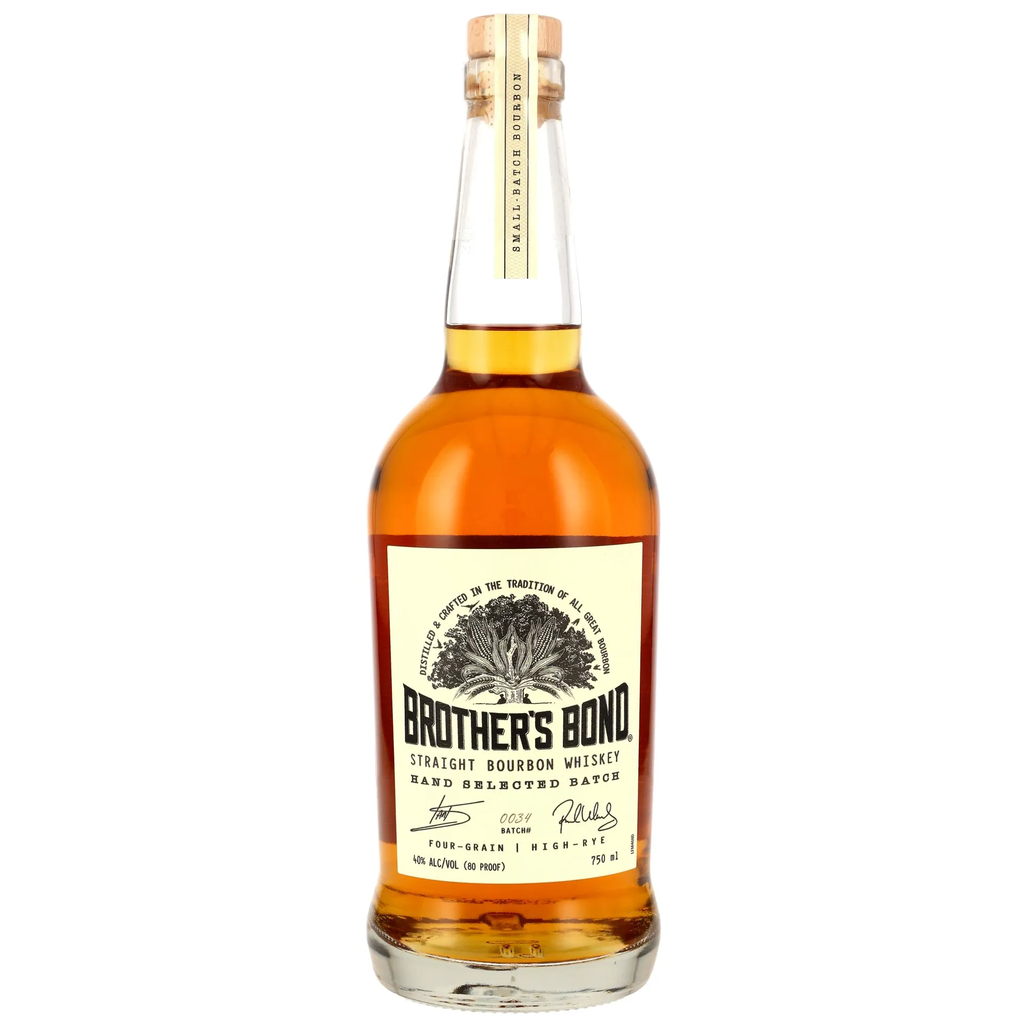 Brothers Bond Straight Bourbon Whiskey 4 Year Old, New American Oak Cask, Batch No. 001, 40%