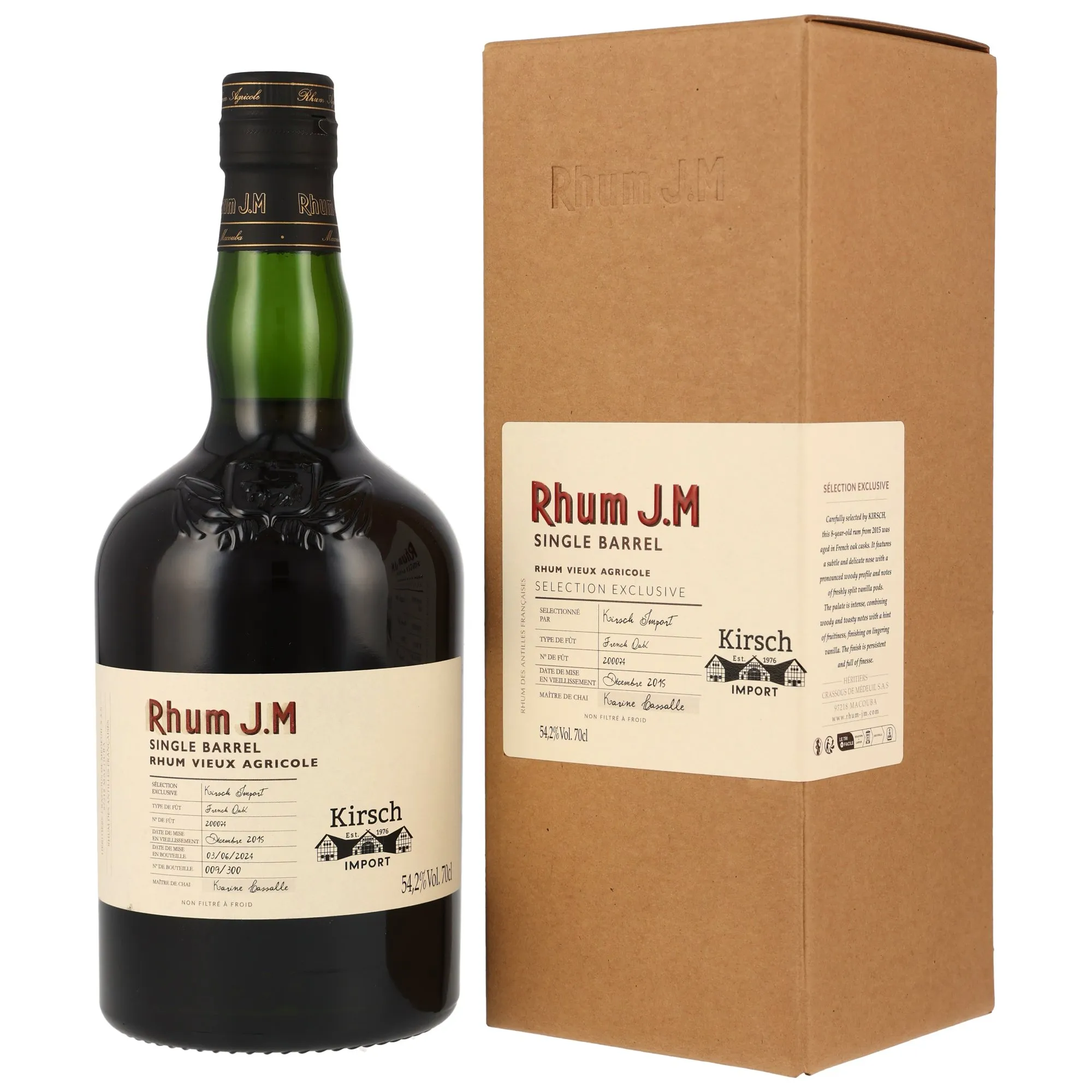 Rhum J.M 2015/2024 - 8 Jahre - Single Barrel #200074 - Kirsch Import Exclusive