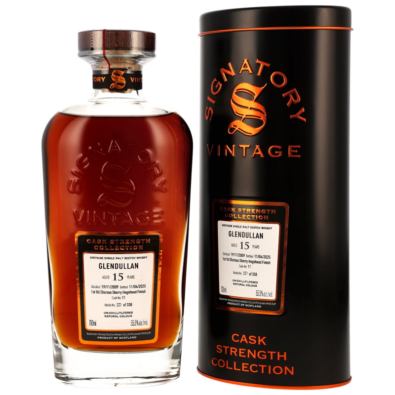 Glendullan 15 year old 1st-fill Oloroso Sherry Hogshead #11 Finish Signatory Cask Strength Coll.