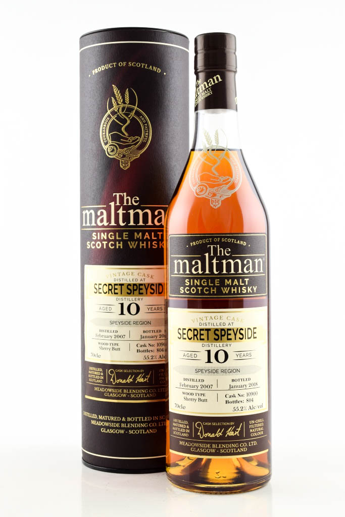 Secret Speyside 10 Year Old 2007/2018 Sherry Butt # 10900 The Maltman 55.2% vol. 0,7l