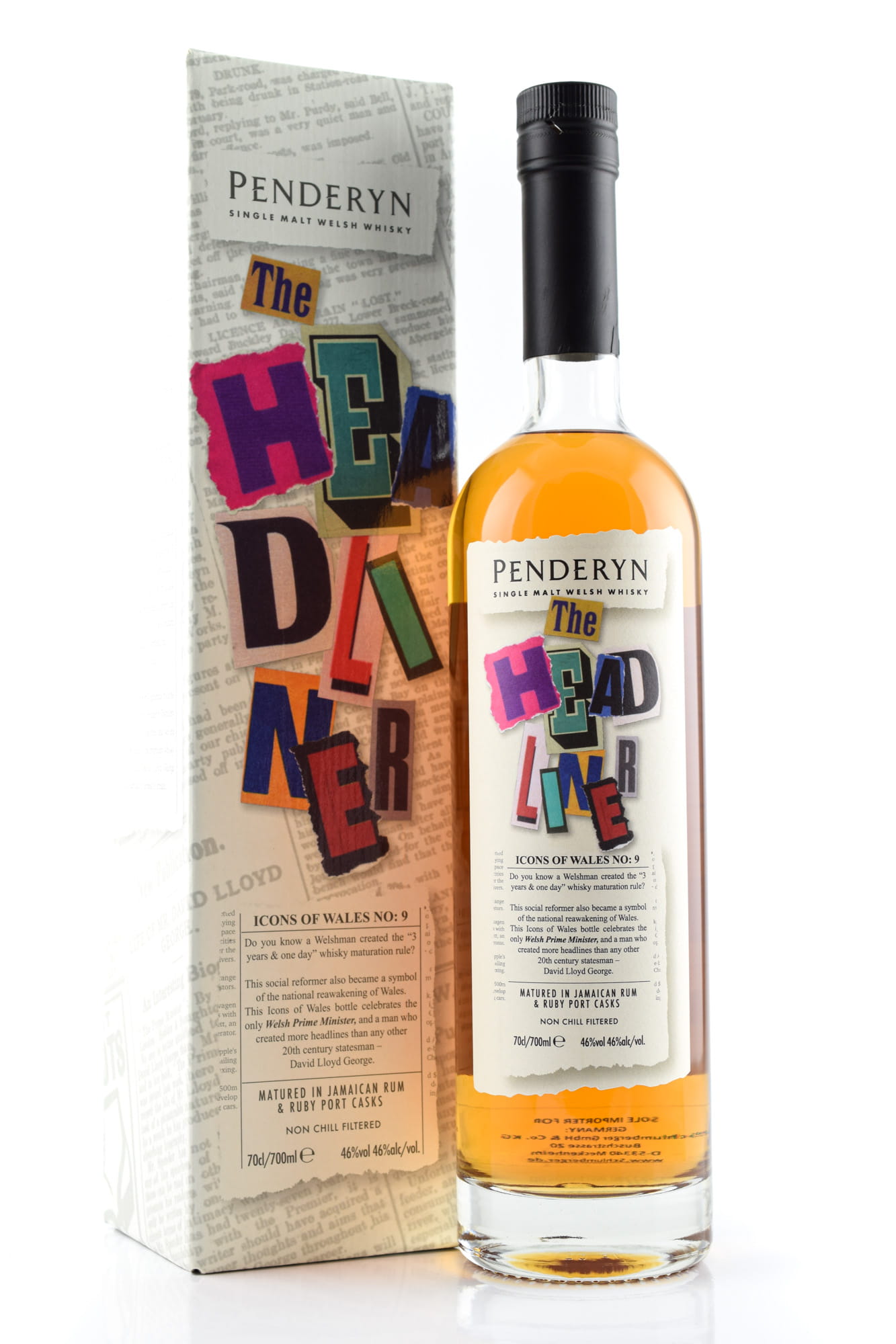 Penderyn The Headliner - Icons of Wales No. 9 46%vol. 0,7l