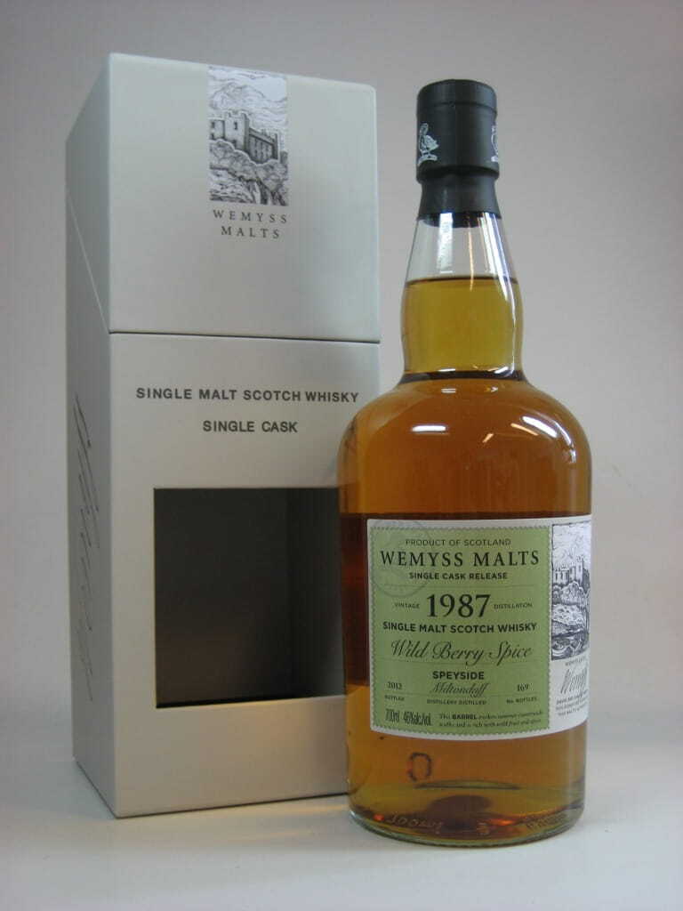"Wild Berry Spice" 1987/2012 Single Cask Miltonduff Wemyss Malts 46%vol. 0,7l