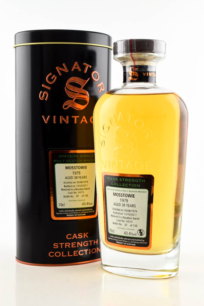 Mosstowie 38 Jahre 1979/2017 Bourbon Barrel #14575 Signatory Cask Strength Coll. 43,4%vol. 0,7l
