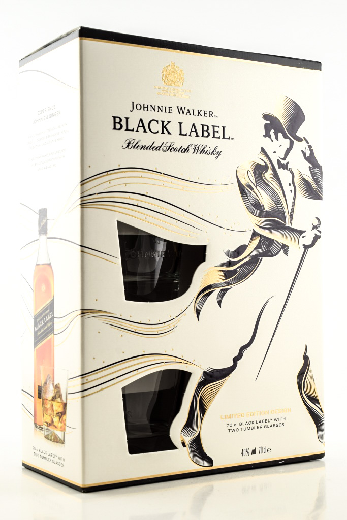 Johnnie Walker Black Label 12 Year Old 40% vol. 0.7l with 2 glasses Johnnie Walker Black Label 12 Year Old 40% vol. 0.7l with 2 glasses