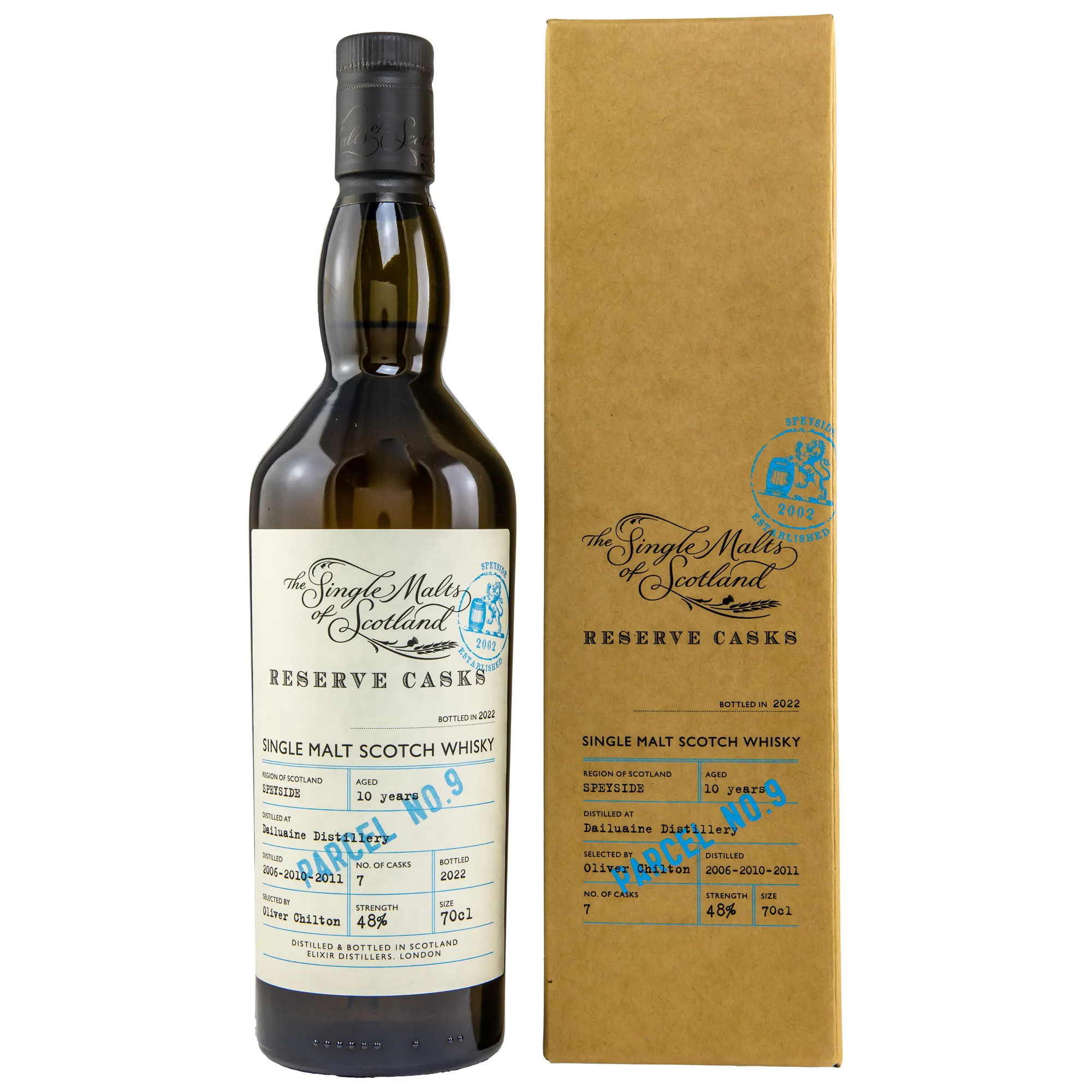 Dailuaine Reserve Cask 10 Year Old, Hogshead & Barrel Cask, Parcel No. 9, Elixir Distillers, 48%