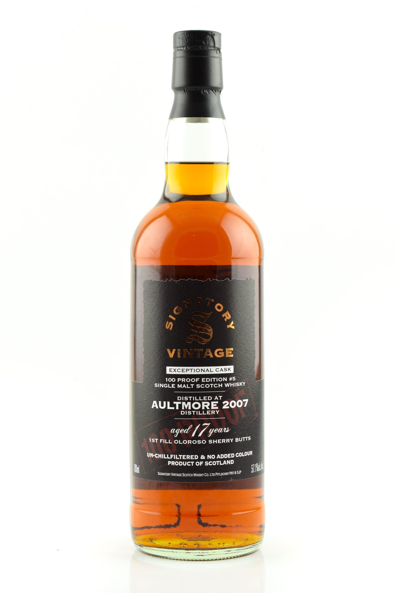 Aultmore 2007 Exceptional Cask 100 Proof Edition #5 Signatory Vintage