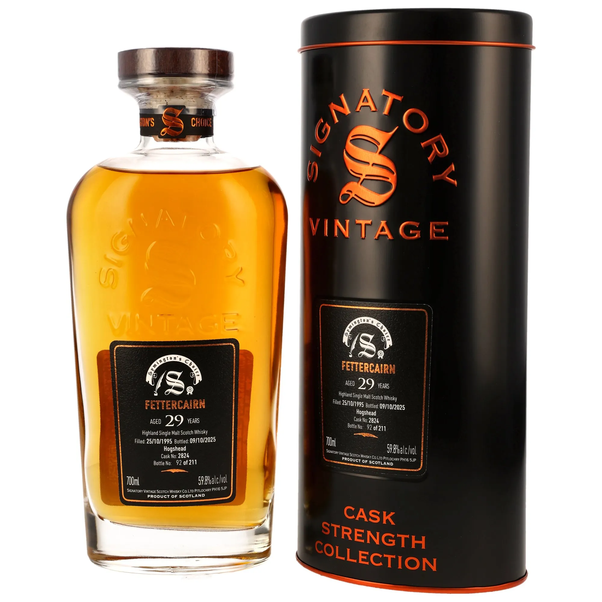 Fettercairn 1995/2025 - 29 Jahre - Hogshead #2824 - Signatory Symingtons Choice