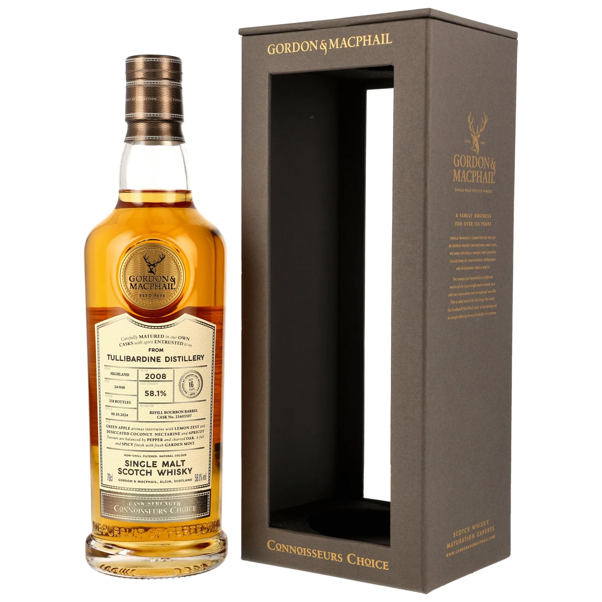 Tullibardine Connoisseurs Choice 16 Year Old, Refill Bourbon Cask, Cask #21603507, 2008, Gordon & MacPhail, 58.1%