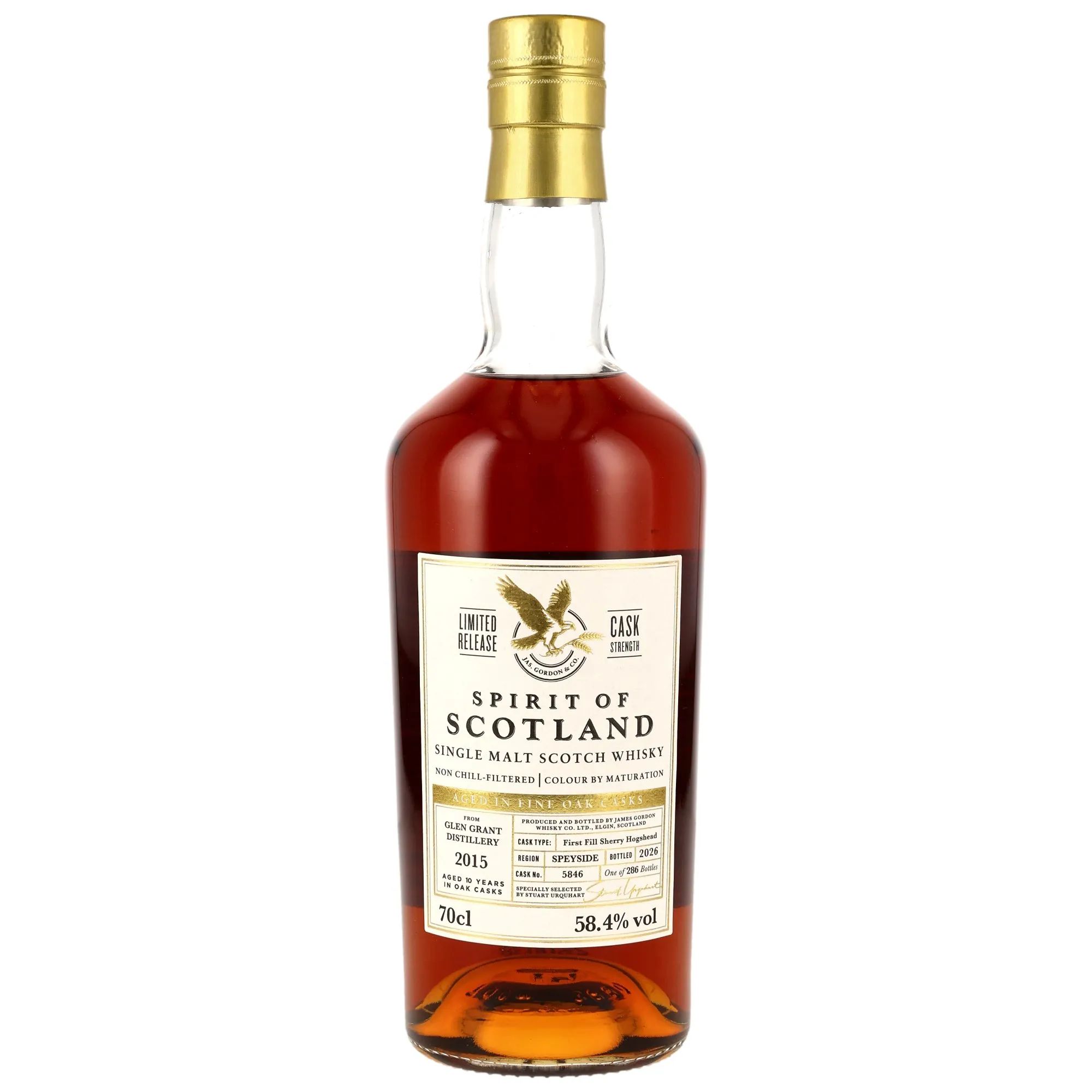Glen Grant 2015/2026 - 10 Year Old - 1st Fill Sherry Hogshead #5846 - G&M Spirit of Scotland