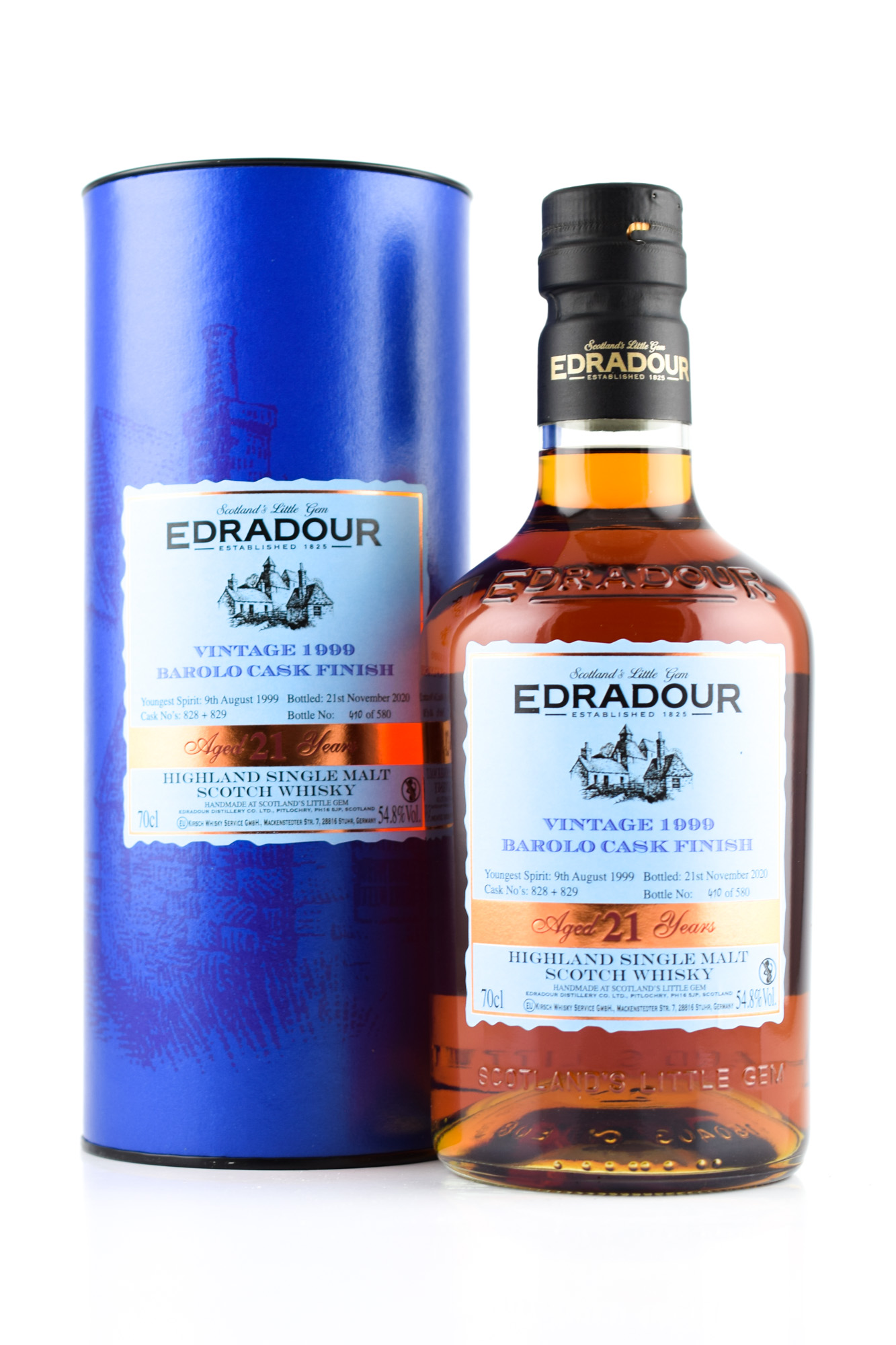 Edradour 21 year old 1999/2020 Barolo Cask #828 & #829 Finish 54,8%vol. 0,7l