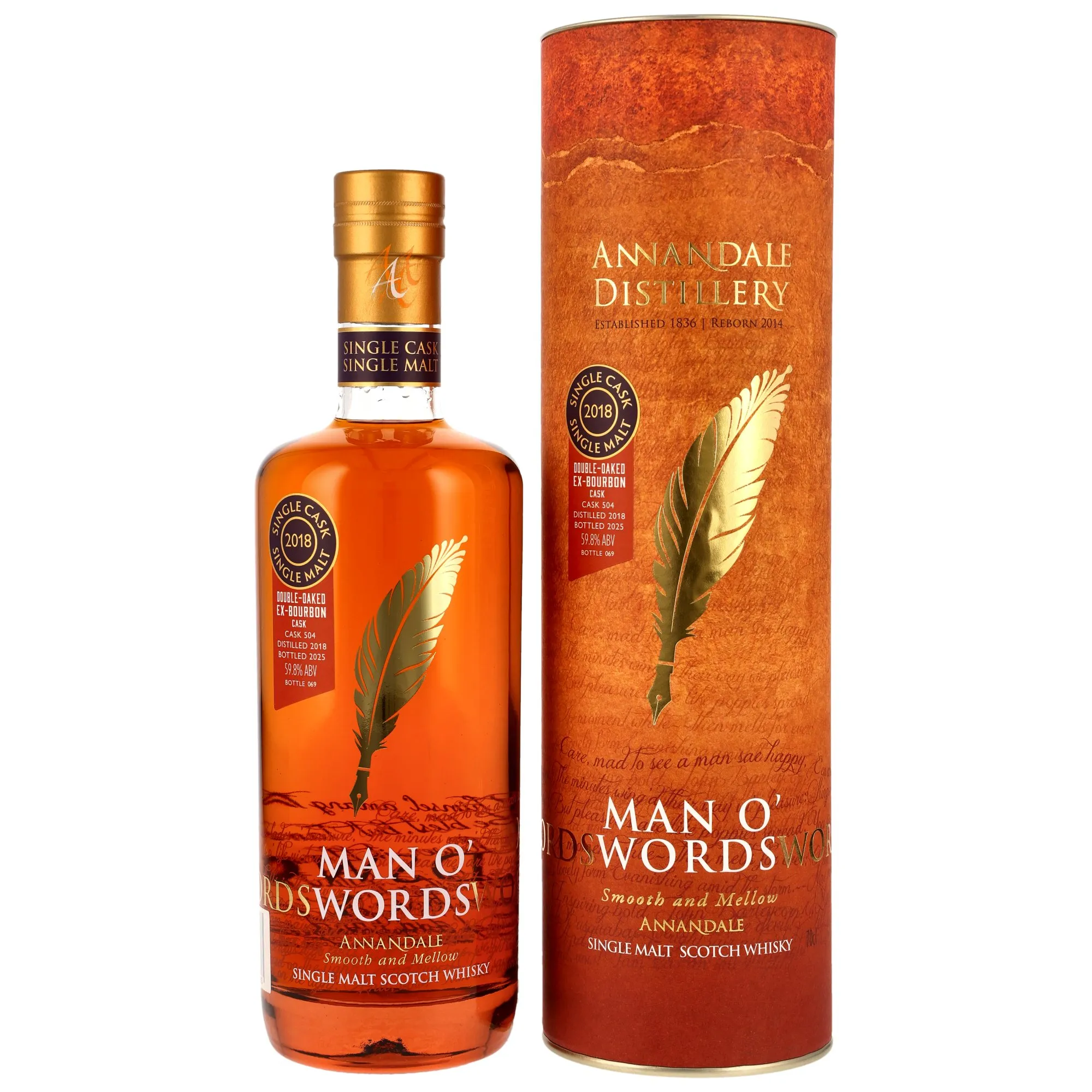 Annandale 2018/2025 Man O' Words - Double Oaked Ex- Bourbon Cask #504