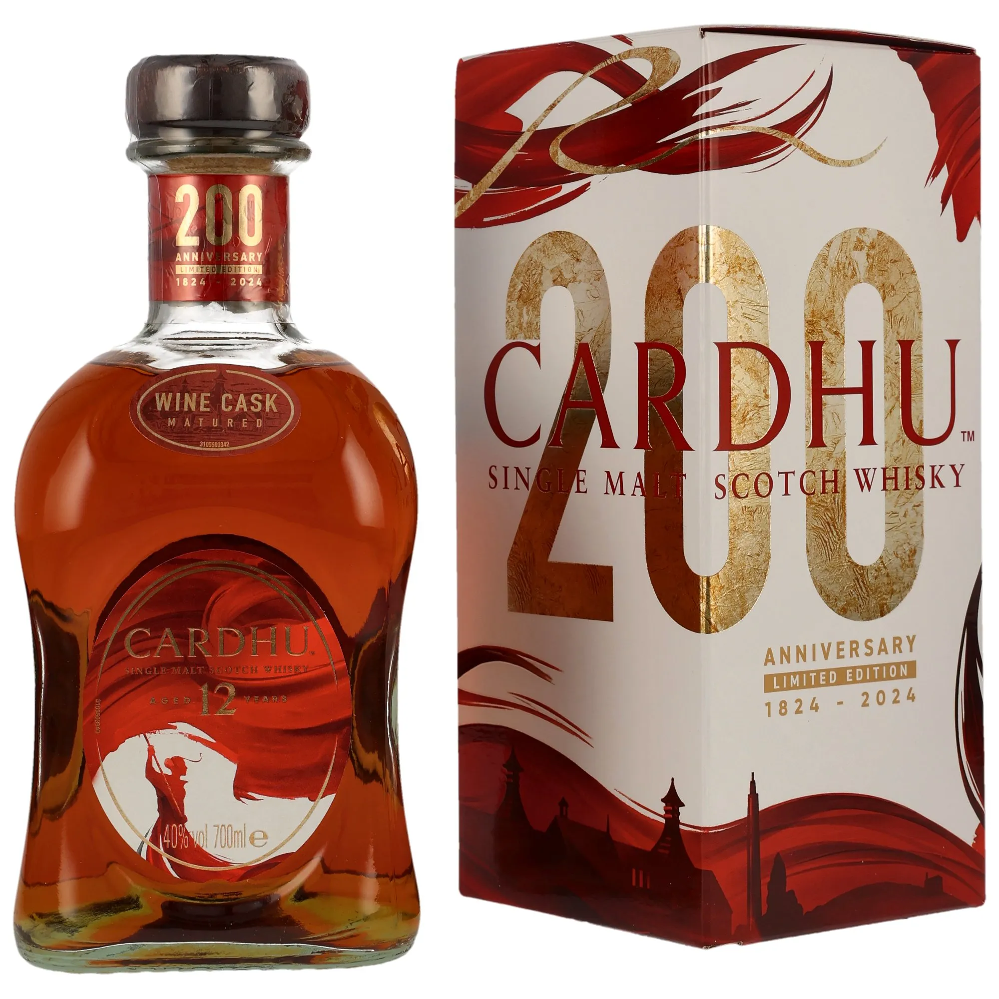 Cardhu 12 Year Old Wine Cask Matured - 200th Anniversary, Wine Cask, 2024, 40%