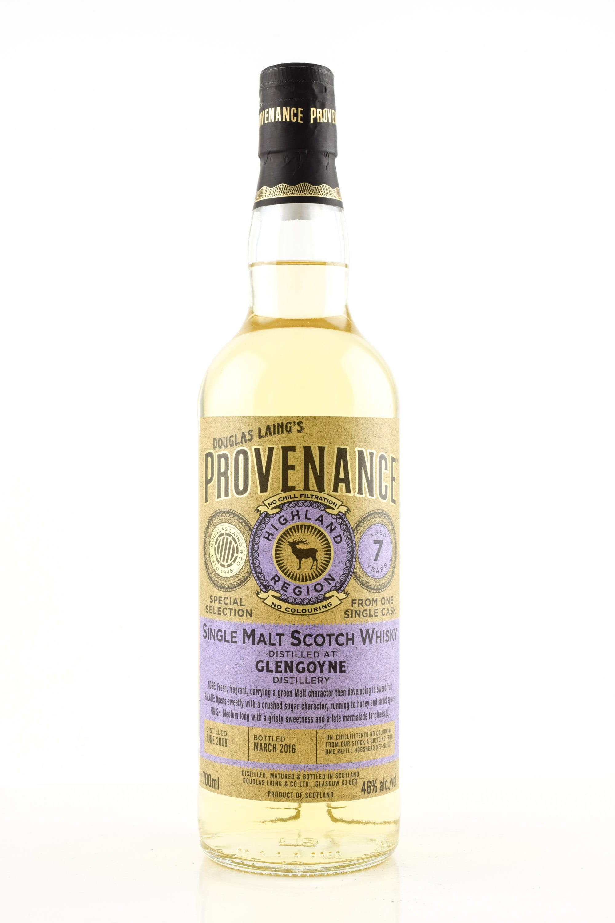 Glengoyne 7 Jahre Refill Hogshead 2008/2016 Douglas Laing's Provenance 46%vol. 0,7l - ohne Geschenkp