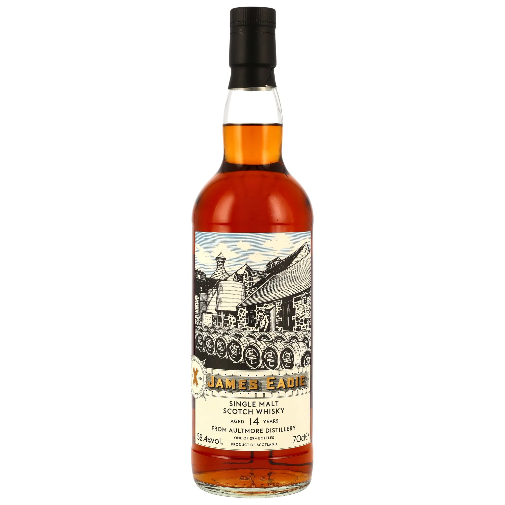 Aultmore 14 Year Old, Re-Charred Hogshead Cask, Cask #306108, 2010, James Eadie, 52.4%