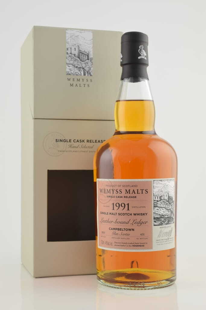 "Leather-bound ledger" 1991/2015 Single Hogshead Glen Scotia Wemyss Malts 46% vol. 0,7l "Leather-bound ledger" 1991/2015 Single Hogshead Glen Scotia Wemyss Malts 46% vol. 0,7l