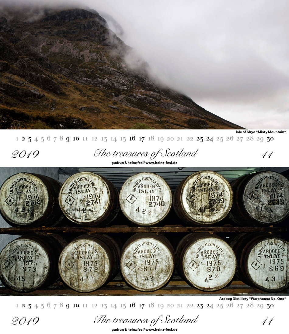 Desk Calendar "The treasures of Scotland" in 2019 Desk Calendar "The treasures of Scotland" in 2019