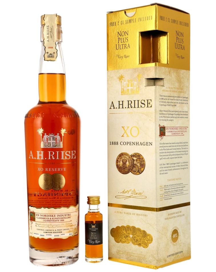 A.H. Riise XO Reserve Gold Medal inkl. Non Plus Ultra Very Rare Miniatur