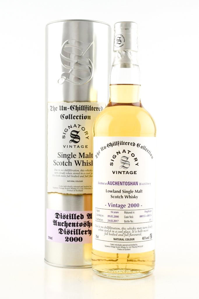 Auchentoshan 16 Year Old 2000/2017 hogsheads # 800155 & # 800 156 Un-chillfiltered Signatory 46% vol. 0,7l
