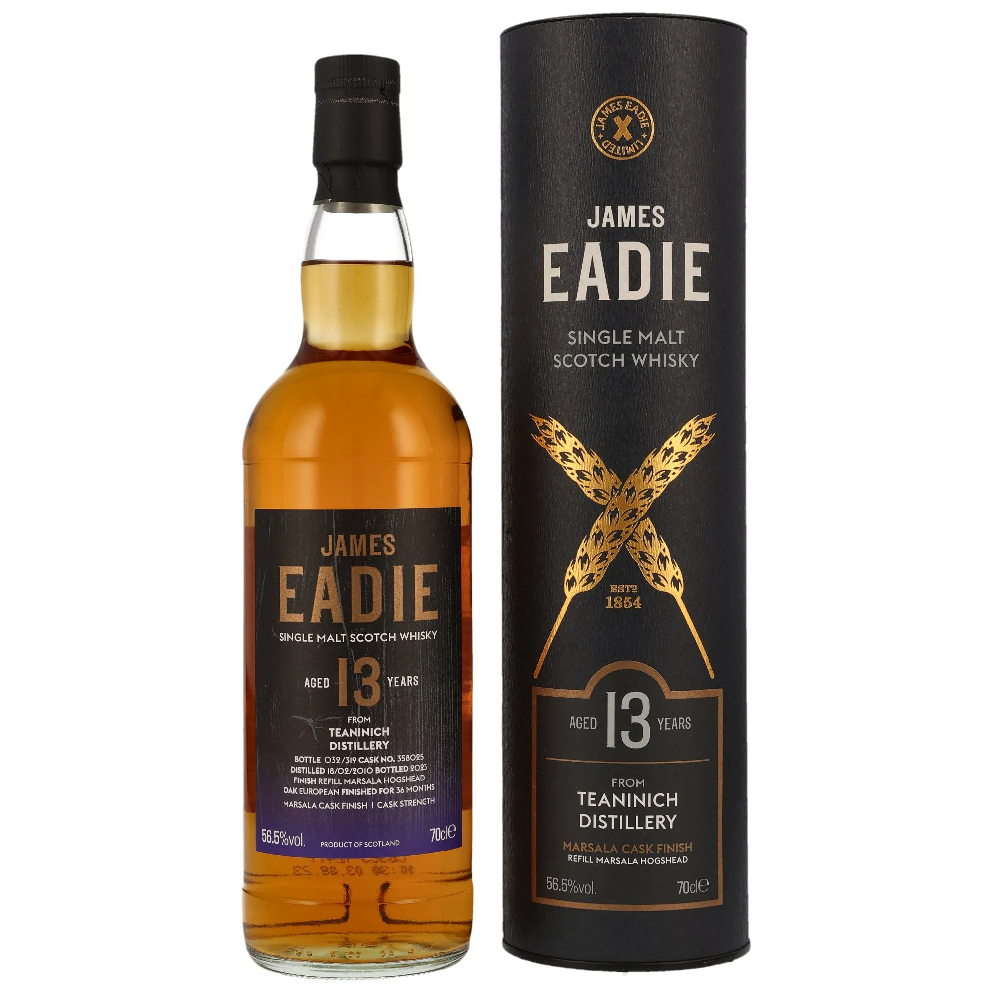 Teaninich Cask Finishes 13 Year Old, Marsala Hogshead Cask, Cask #358025, 2010, James Eadie, 56.5%