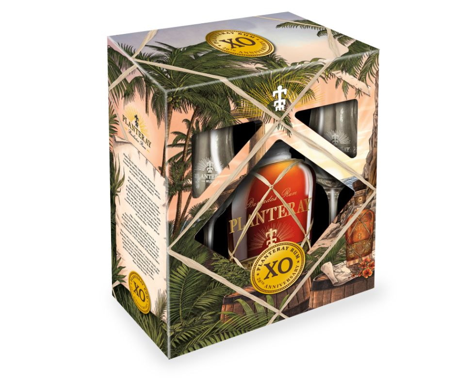 Planteray Barbados XO mit 2 Gläsern