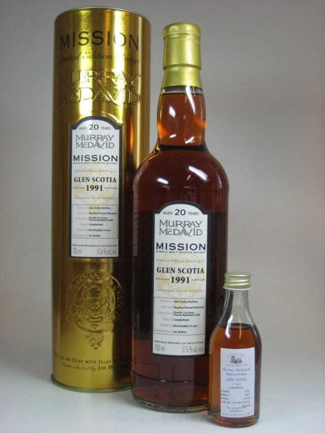 Glen Scotia 20 Jahre 1991 Bourbon/Vosnee Romanee Murray McDavid Gold Series 57,6%vol. 0,05l Sample