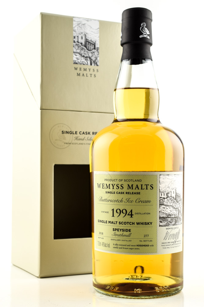 "Butterscotch Ice Cream" 1994/2018 Single Bourbon Hogshead Strathmill Wemyss Malts 46% vol. 0,7l