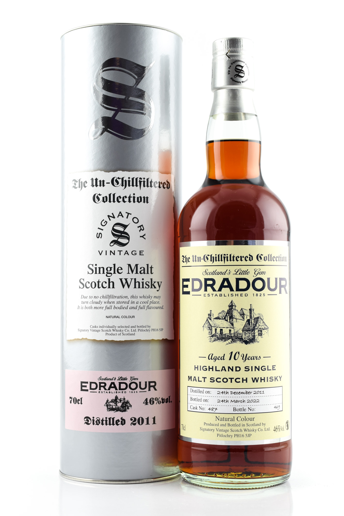 Edradour 10 year old 2011/2022 Single Cask #487 Signatory 46%vol. 0,7l Edradour 10 year old 2011/2022 Single Cask #487 Signatory 46%vol. 0,7l