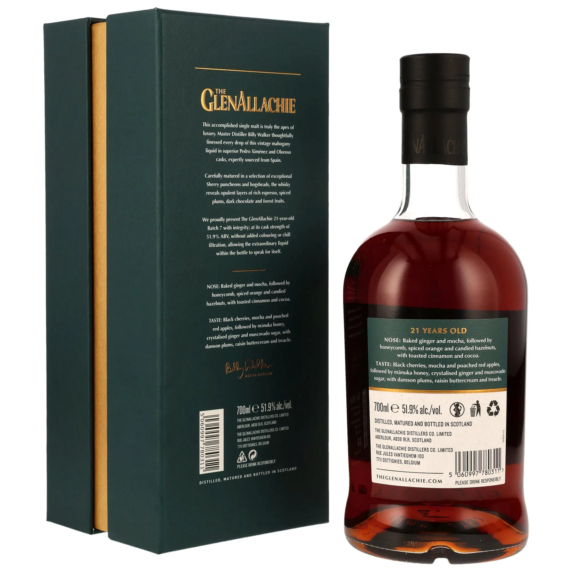 GlenAllachie 21 Year Old Single Malt - Batch 7 - PX & Oloroso Sherry Casks