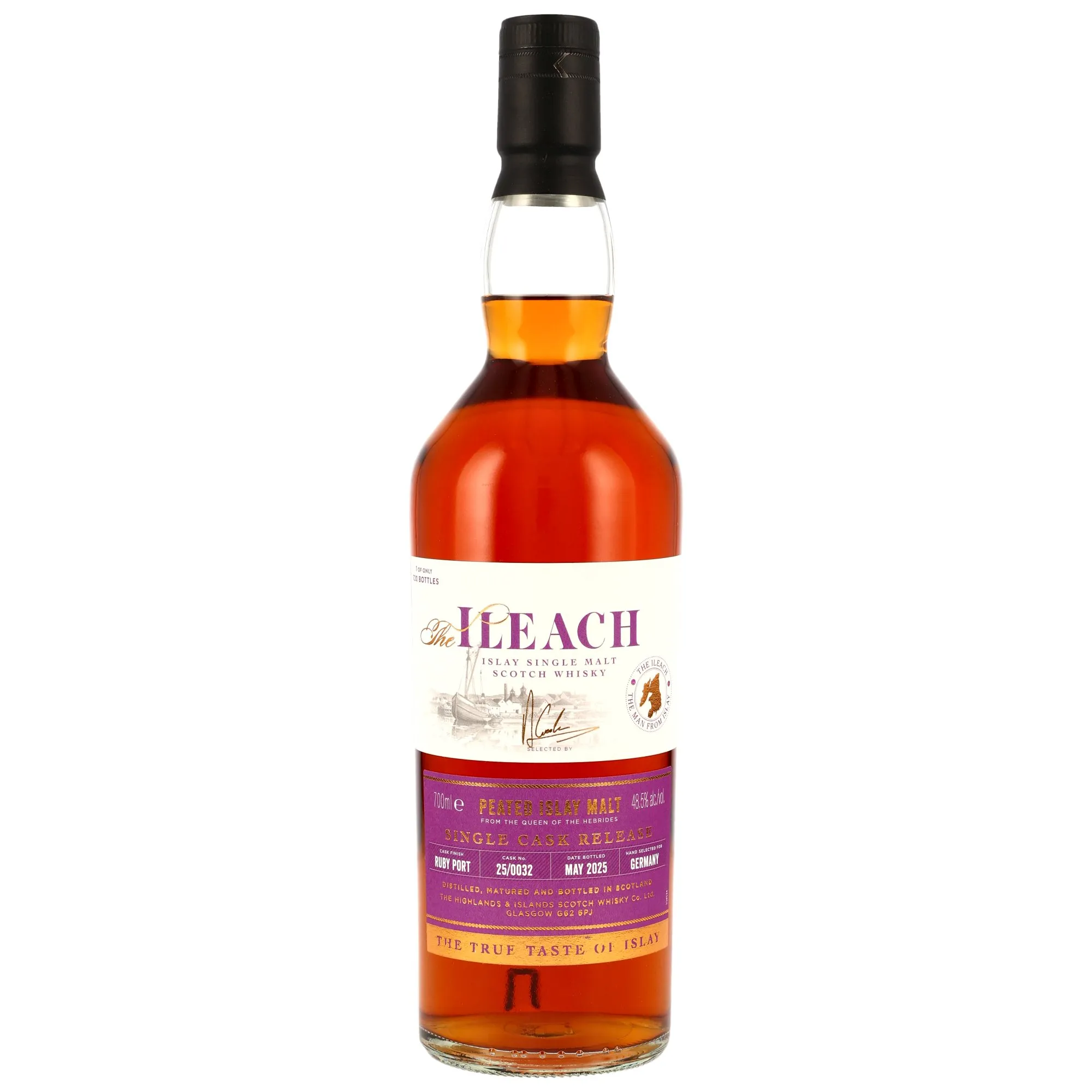 The Ileach Peated Islay Malt - Ruby Port Single CaskFinish #25/0032