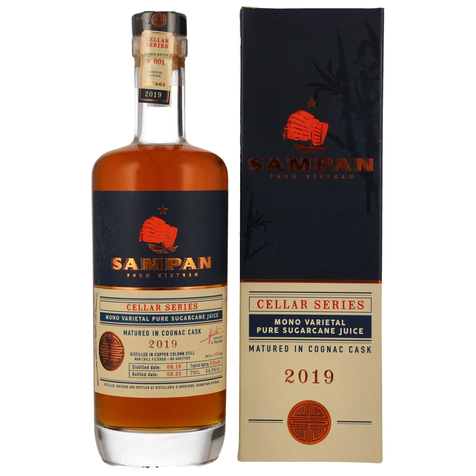 SAMPAN Rhum 2019/2023 - 3 Jahre - Cognac Cask - Cellar Series (Vietnam)