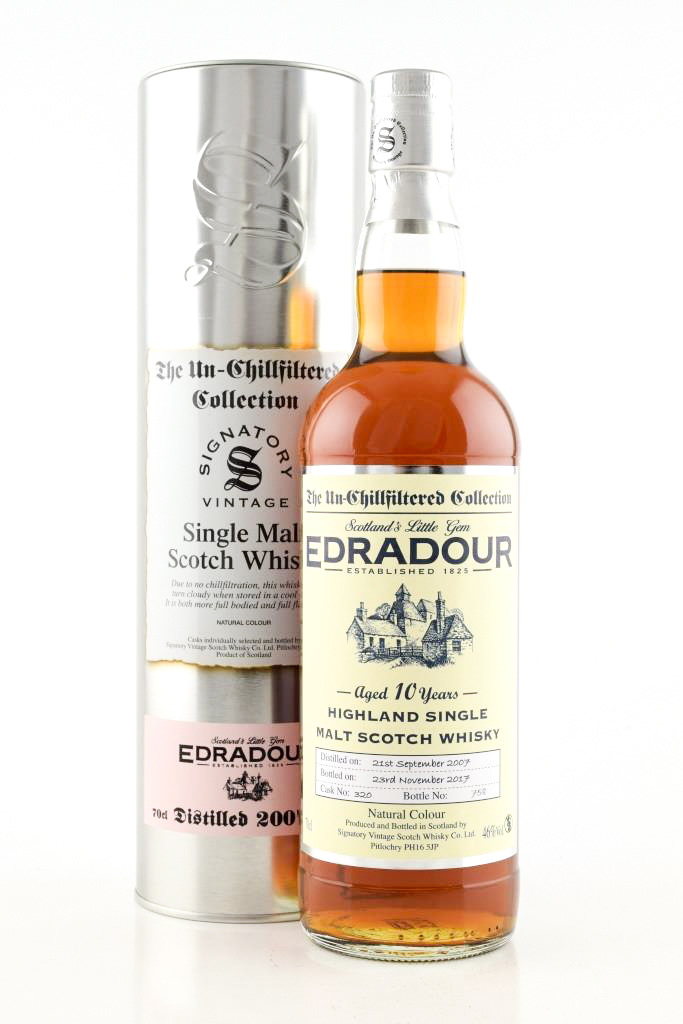 * Edradour 10 Year Old 2007/2017 Single Cask # 320 Signatory 46% vol. 0.7l - without gift box * Edradour 10 Year Old 2007/2017 Single Cask # 320 Signatory 46% vol. 0.7l - without gift box
