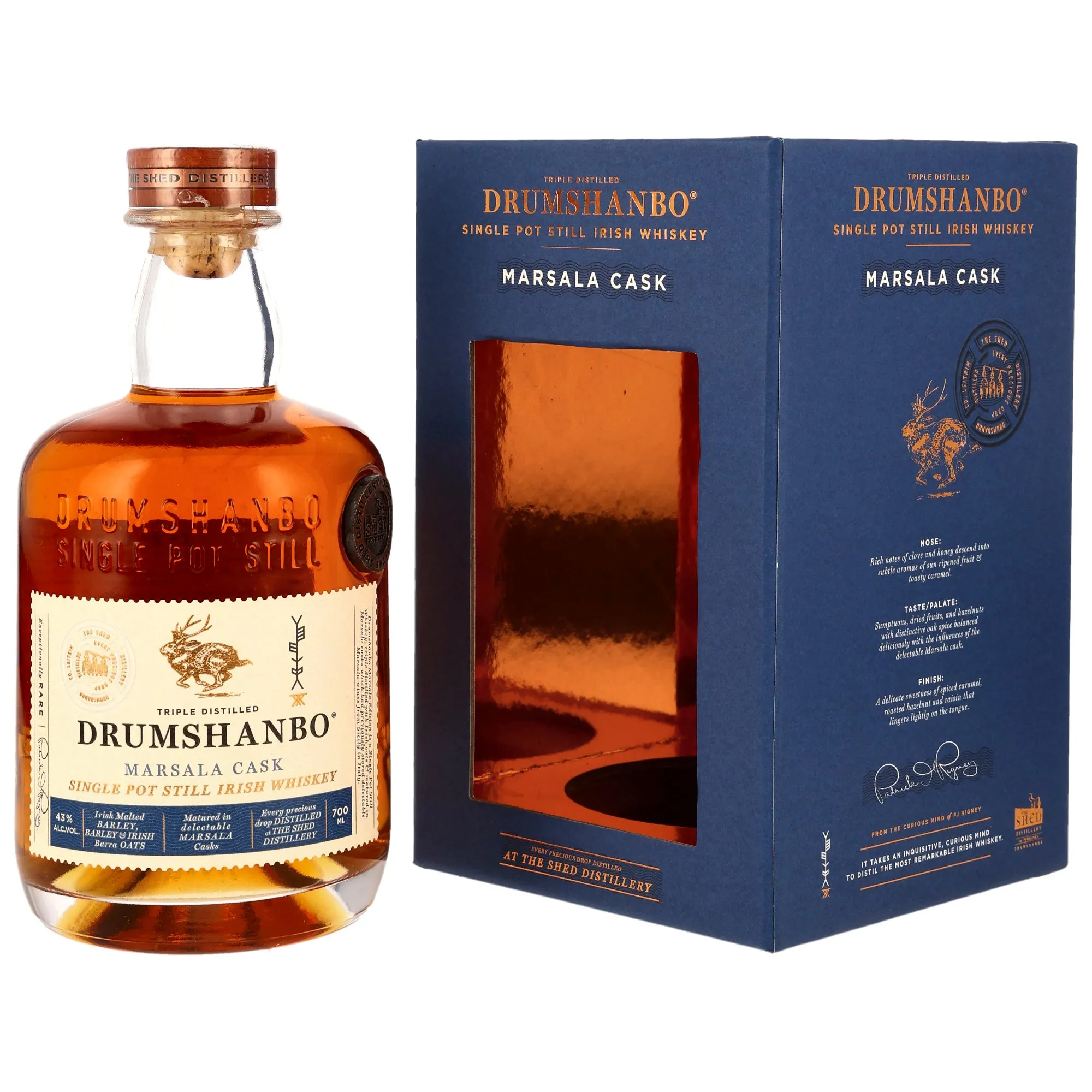 Drumshanbo Single Pot Still Marsala Cask 7 Year Old, Marsala Cask, 2024, 43%