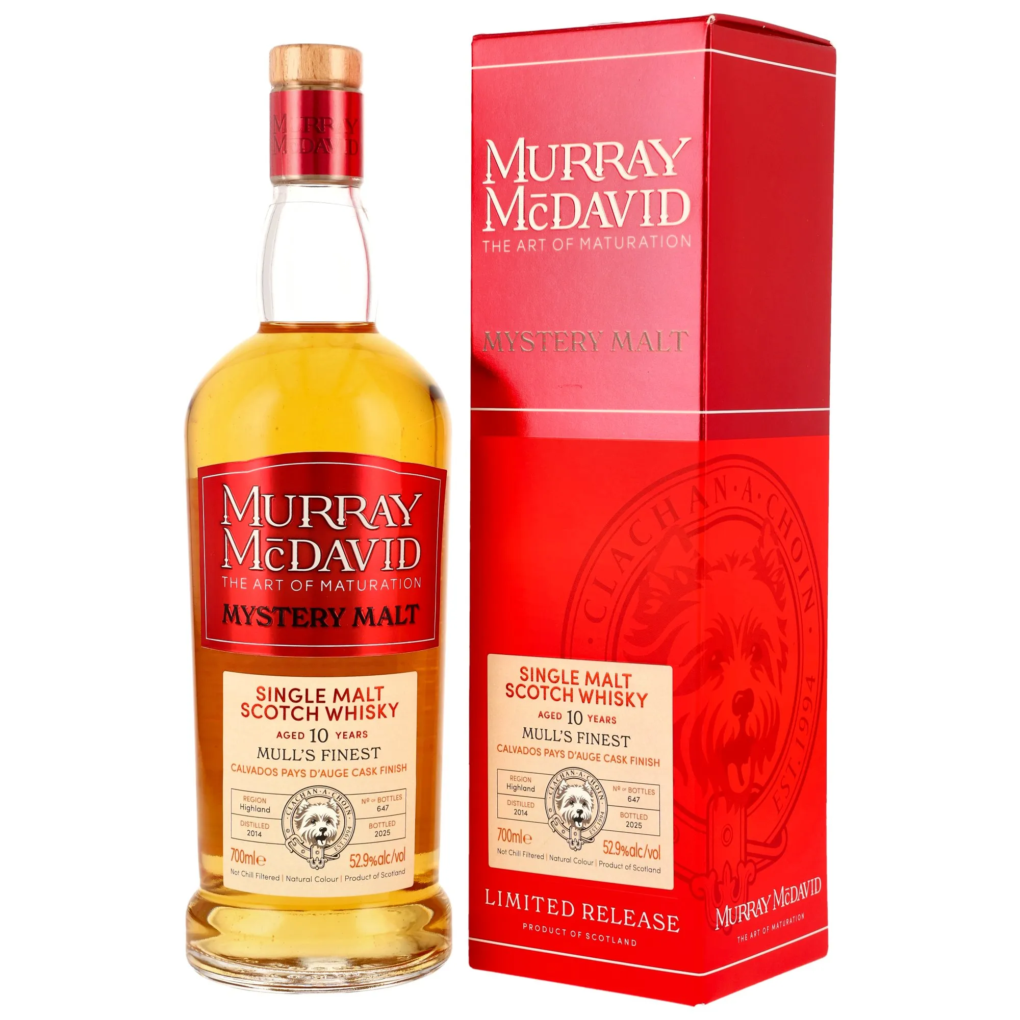 Mull's Finest Mystery Malt 10 Year Old, Calvados Cask, 2014, Murray McDavid, 52.9%