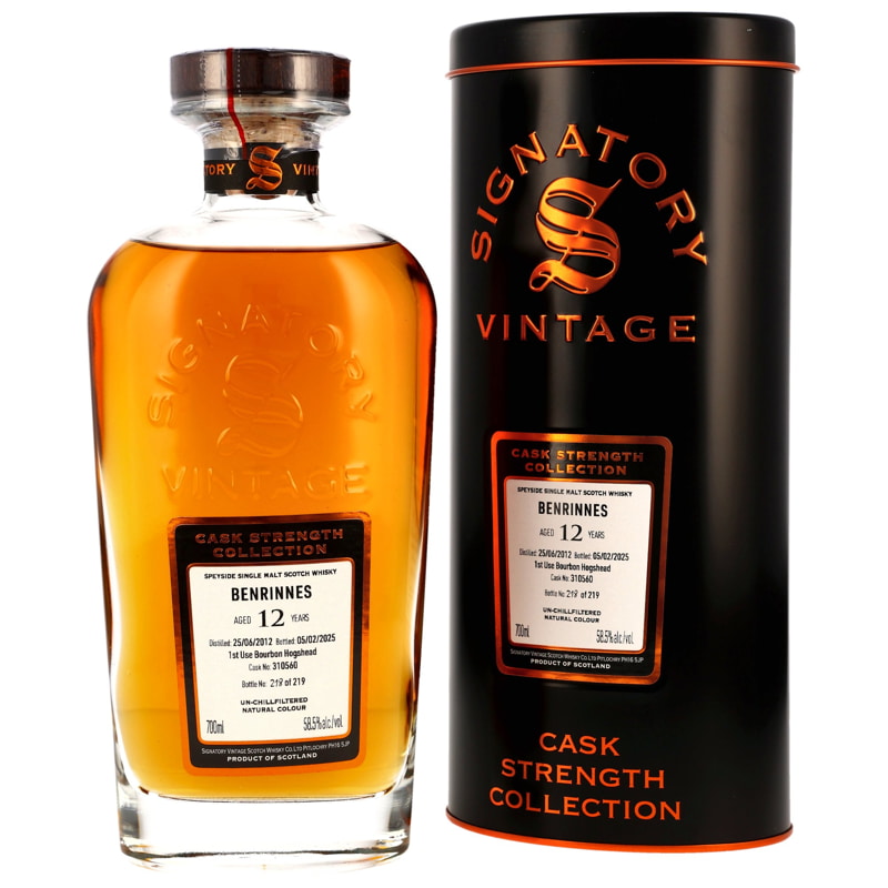 Benrinnes 12 Jahre 1st-Use Bourbon Hogshead #310560 Signatory Cask Strength Coll.