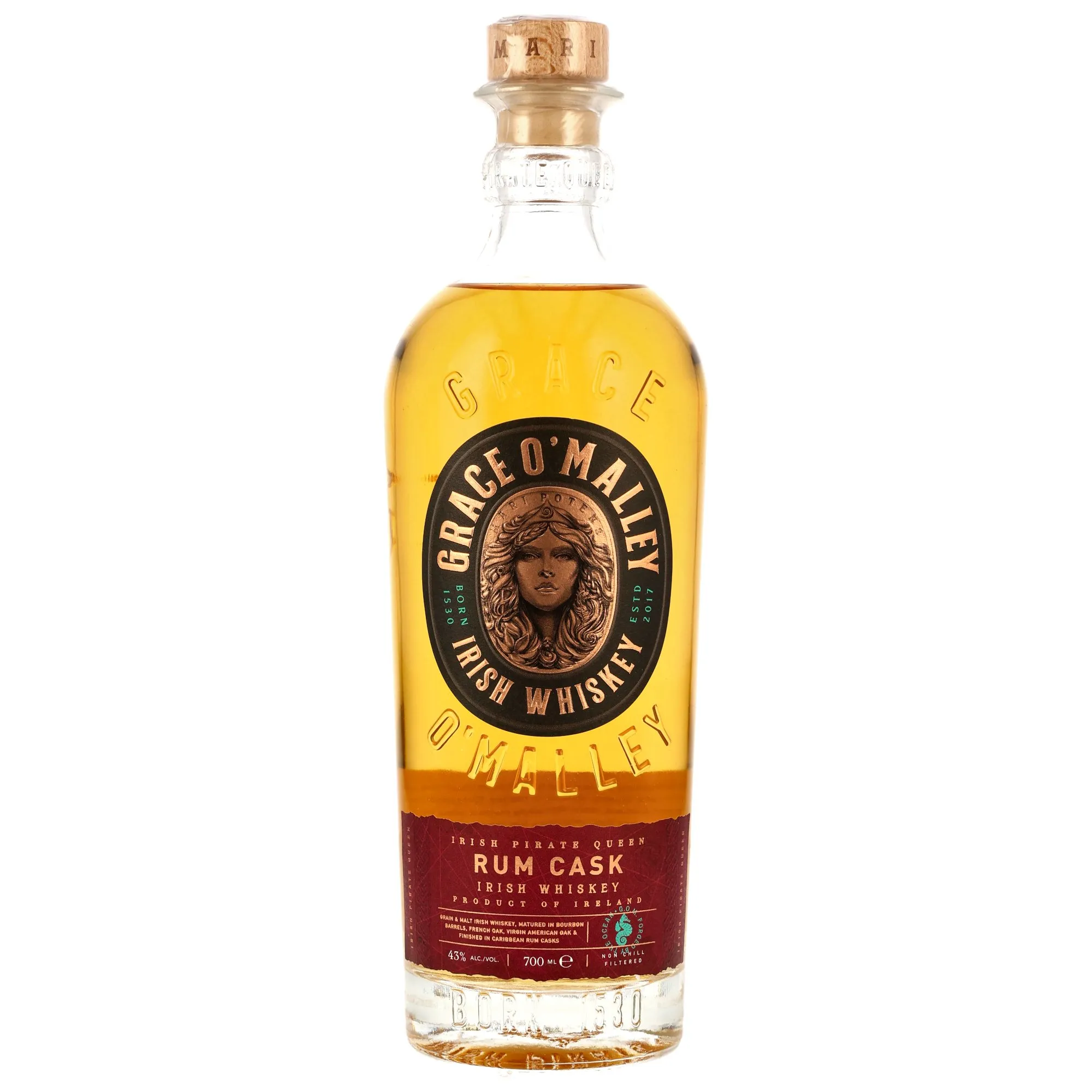 Grace O‘Malley Rum Cask Whiskey - ohne GP - 43 %