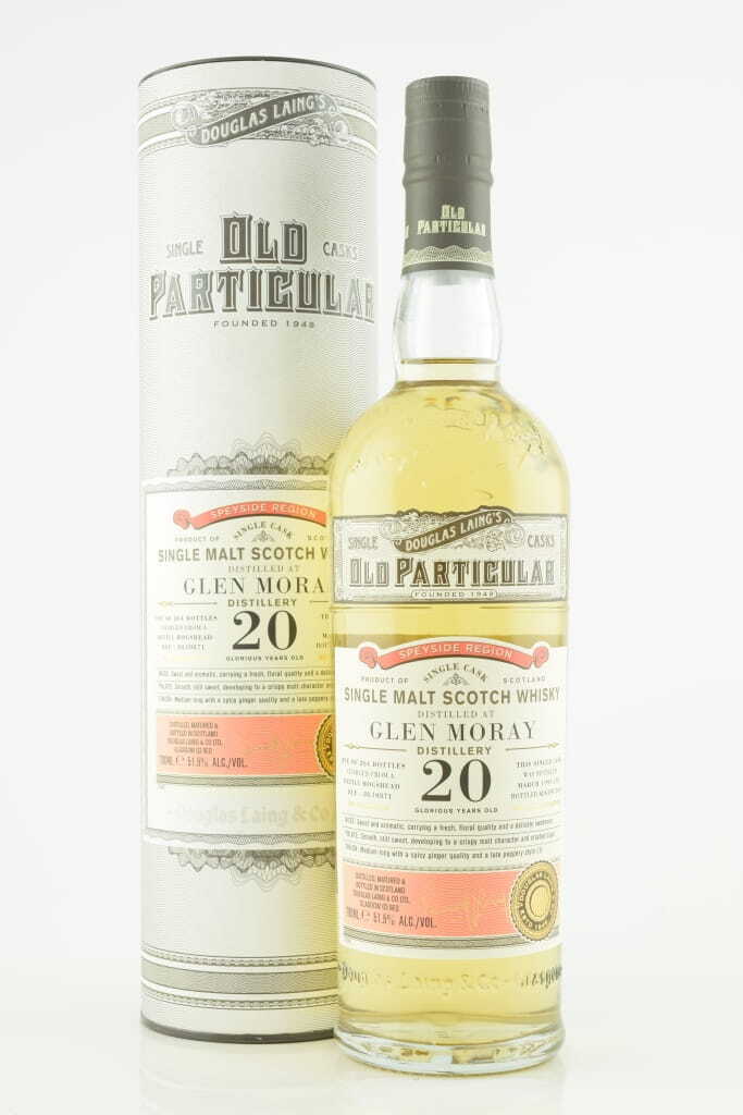 Glen Moray 20 Year Old Refill Hogshead 1995/2015 Douglas Laing "Old Particular" 51.5% vol. 0,7l Glen Moray 20 Year Old Refill Hogshead 1995/2015 Douglas Laing "Old Particular" 51.5% vol. 0,7l