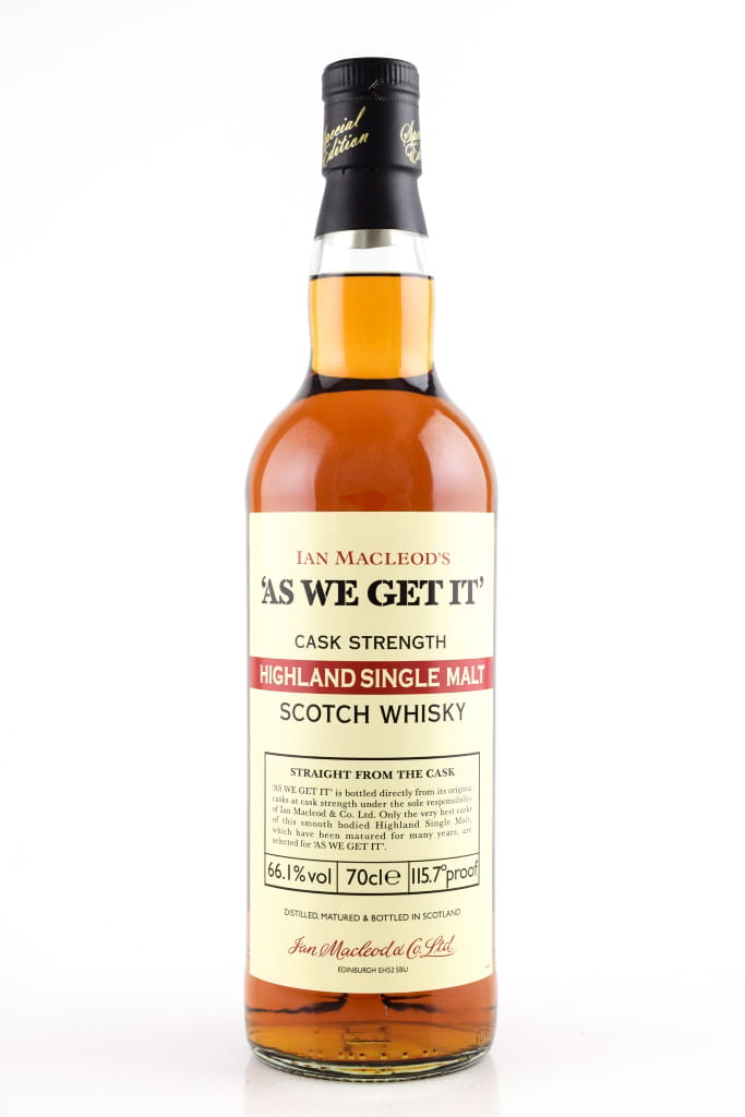 "AS WE GET IT" Highlands Ian MacLeod 66.1% vol. 0,7l "AS WE GET IT" Highlands Ian MacLeod 66.1% vol. 0,7l