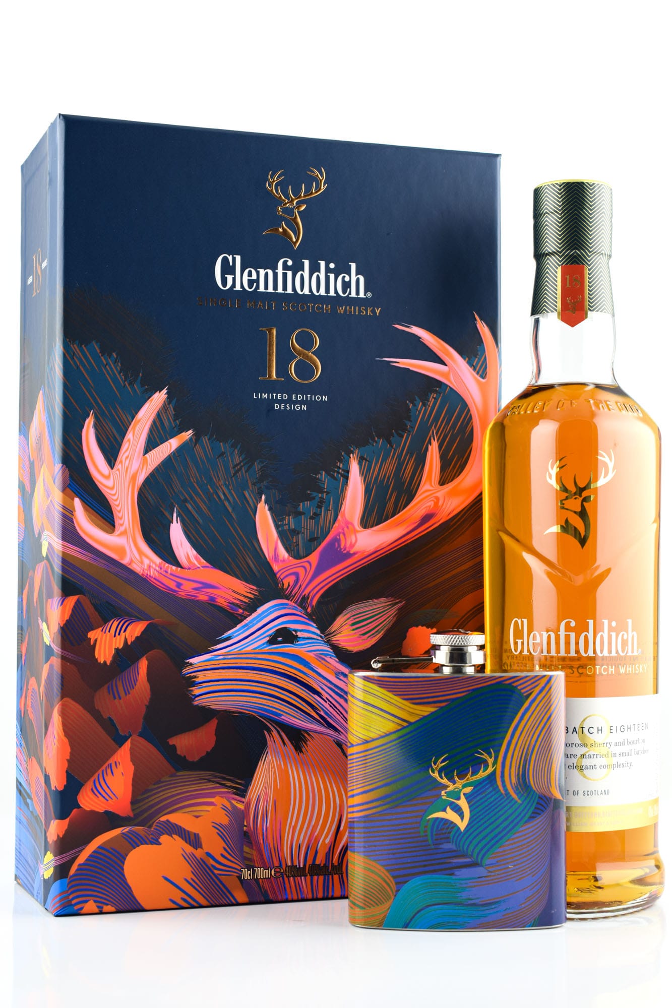 Glenfiddich 18 year old with Hip Flask Glenfiddich 18 year old with Hip Flask