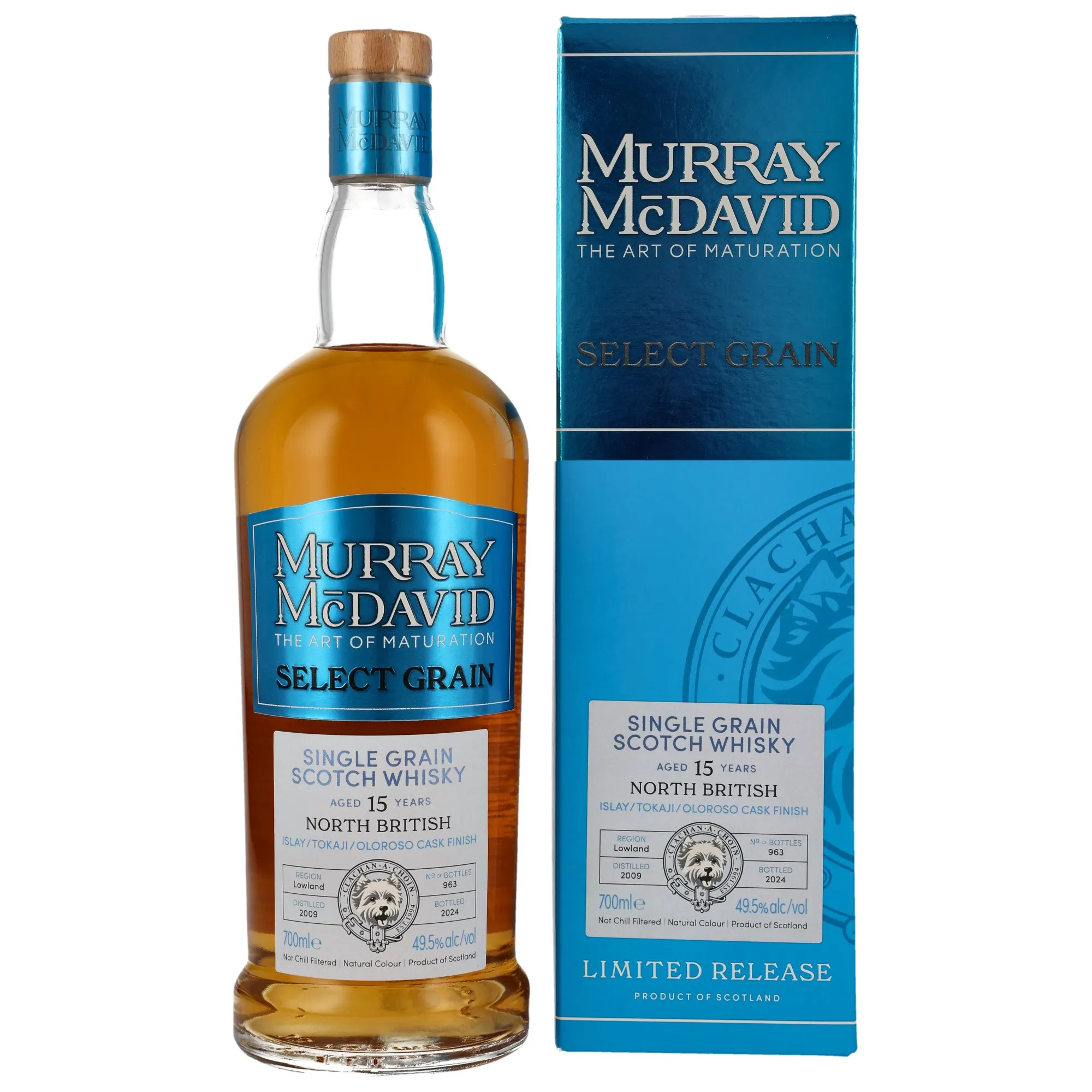 North British Select Grain 15 Year Old, Bourbon, Tokaji & Oloroso Cask, 2009, Murray McDavid, 49.5%