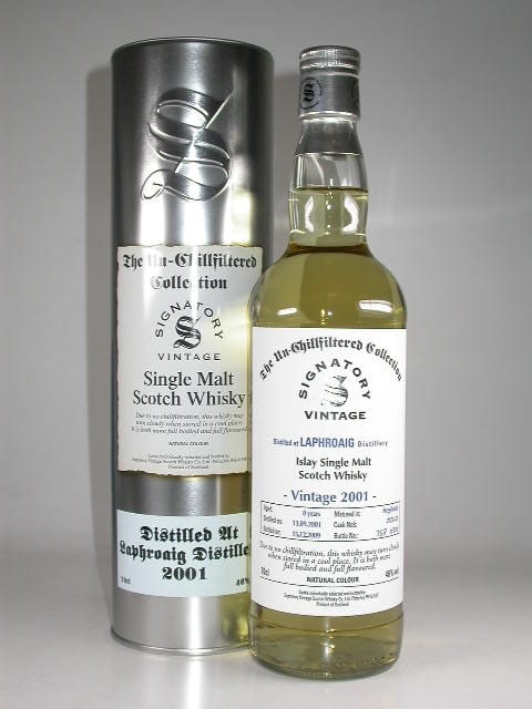Laphroaig eight Year Old 2001/2009 Un-chillfiltered Signatory 46% vol. 0,7l