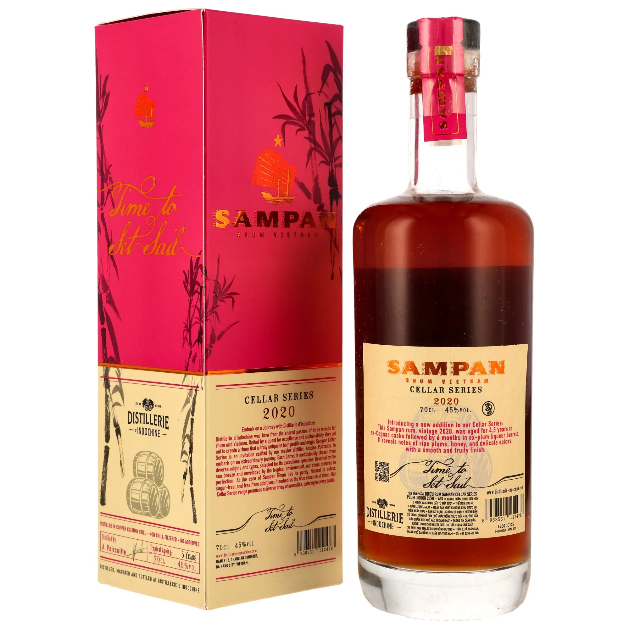SAMPAN Rhum 2020/2025 - 5 Jahre - Cognac-Plum Liquor Cask - Cellar Series (Vietnam)