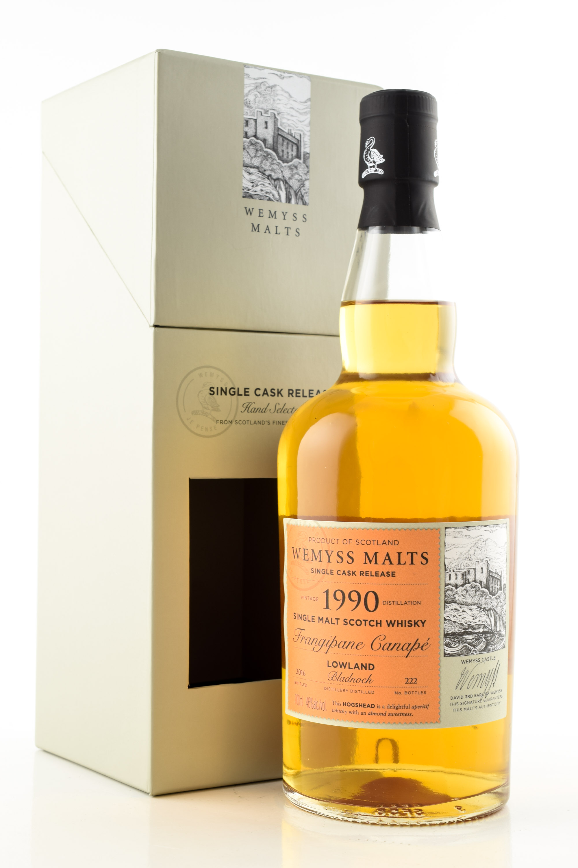"Frangipane Canapé" 1990/2016 Bourbon Hogshead Bladnoch Wemyss Malts 46%vol. 0,7l