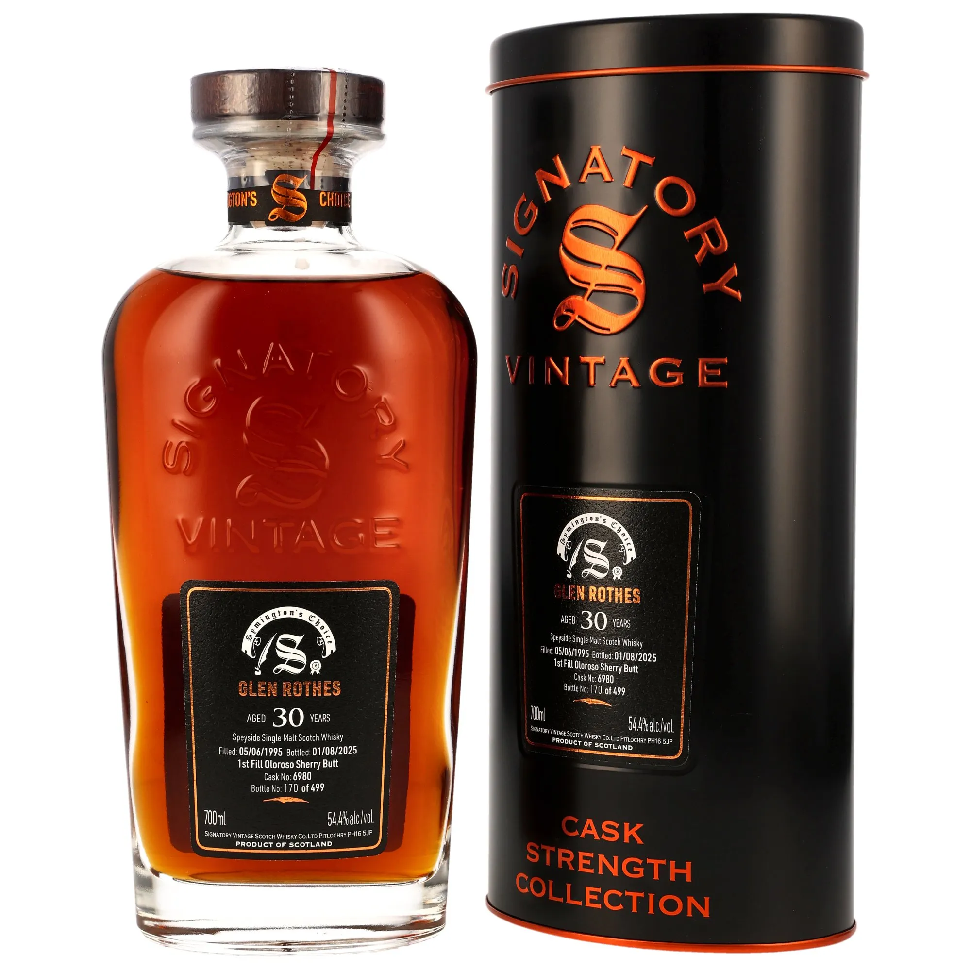 Glenrothes 1995/2025 - 30 Jahre - 1st Fill Oloroso Sherry Butt #6980 - Signatory Symingtons Choice