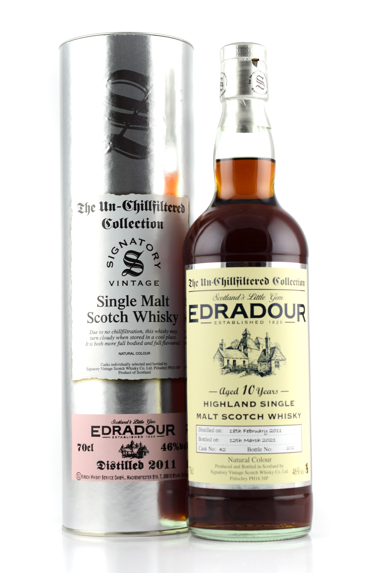 Edradour 10 year old 2011/2021 Single Cask #42 Signatory 46%vol. 0,7l Edradour 10 year old 2011/2021 Single Cask #42 Signatory 46%vol. 0,7l