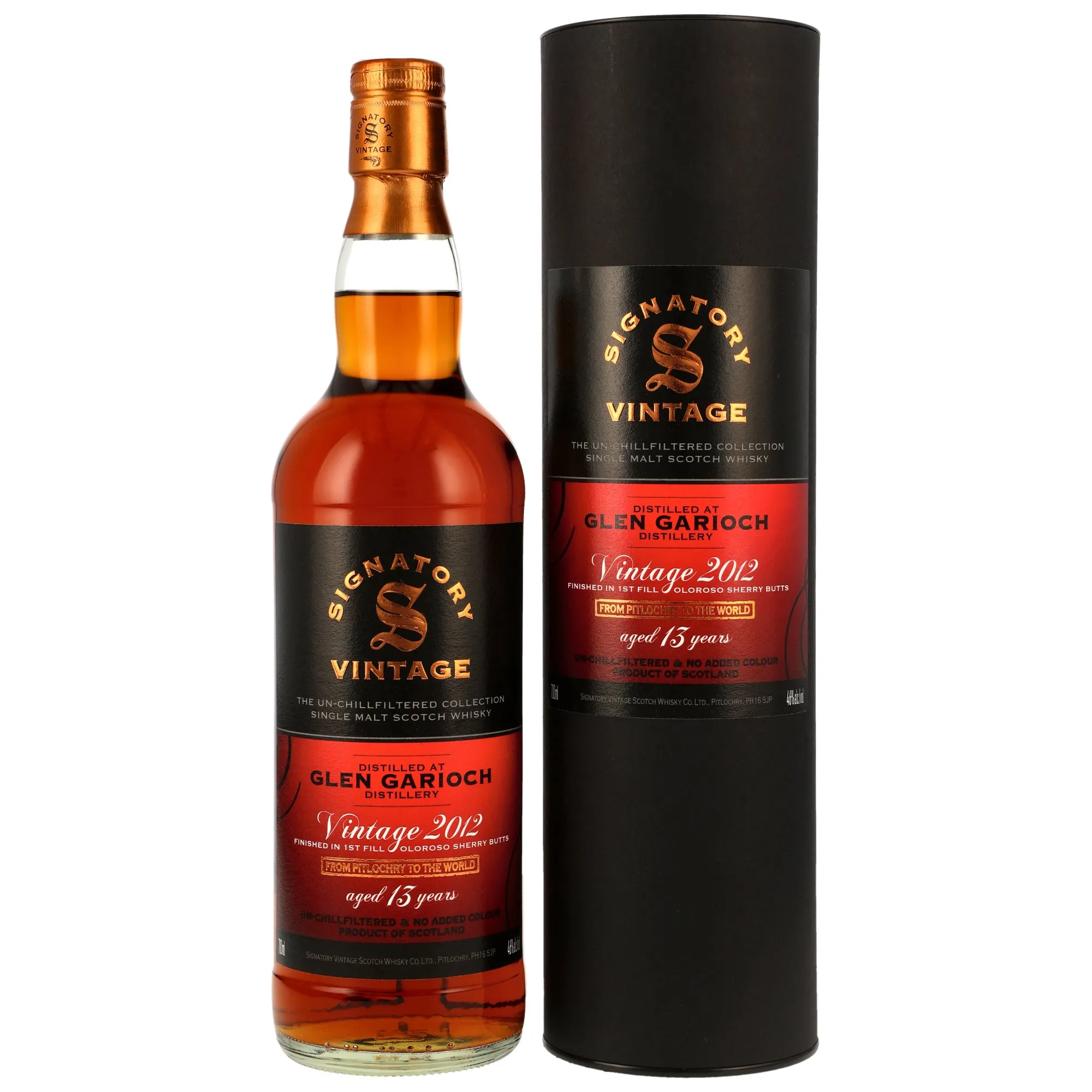 Glen Garioch The Un-Chillfiltered Collection 13 Year Old, Oloroso Sherry Cask, Cask #1, 2 & 9, 2012, Signatory, 46%